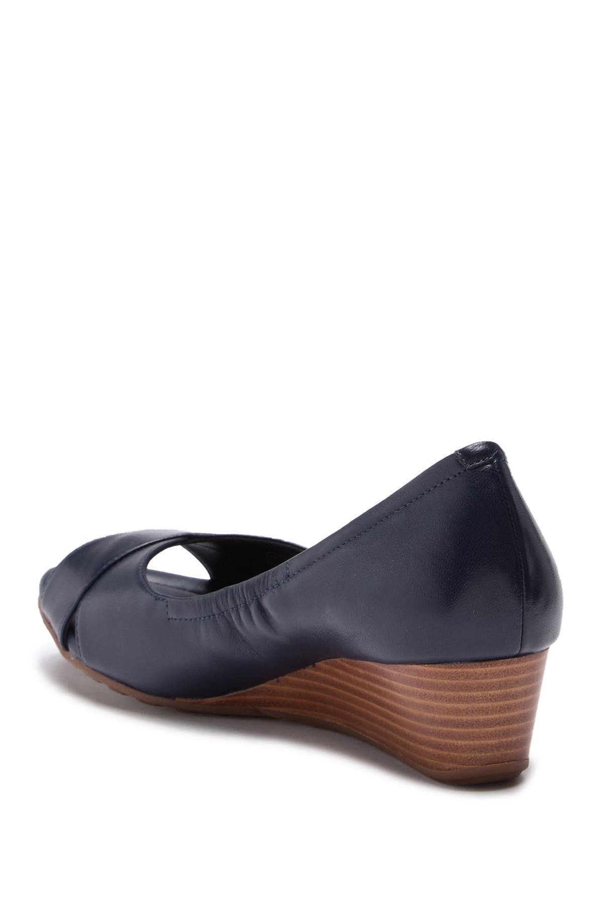 melina criss cross open toe wedge