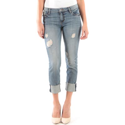Kut From The Kloth Catherine Raw Hem Boyfriend Jeans, Blue