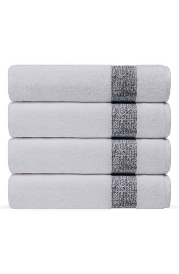 Shop Brooks Brothers Depera Pera Set Of 4 Turkish Cotton Bath Towels In Anthracite