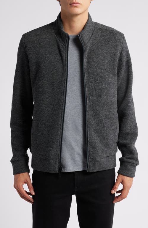 Shop Robert Barakett Jacob Zip-up Wool Blend Jacket In Charcoal