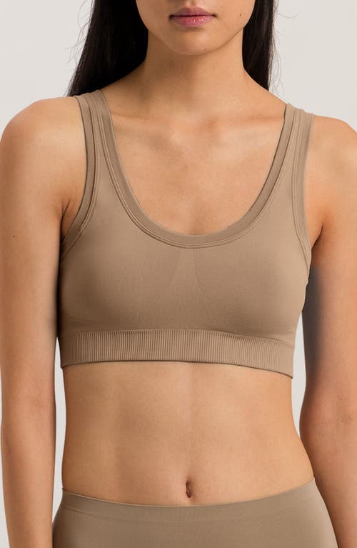 Hanro Touch Feeling Padded Sports Bra In Deep Taupe