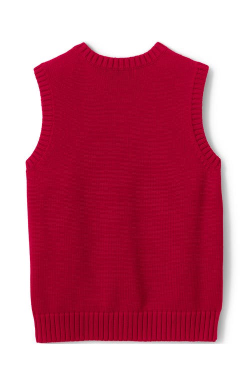 Shop Lands' End School Uniform Kids Cotton Modal Sweater Vest In Red