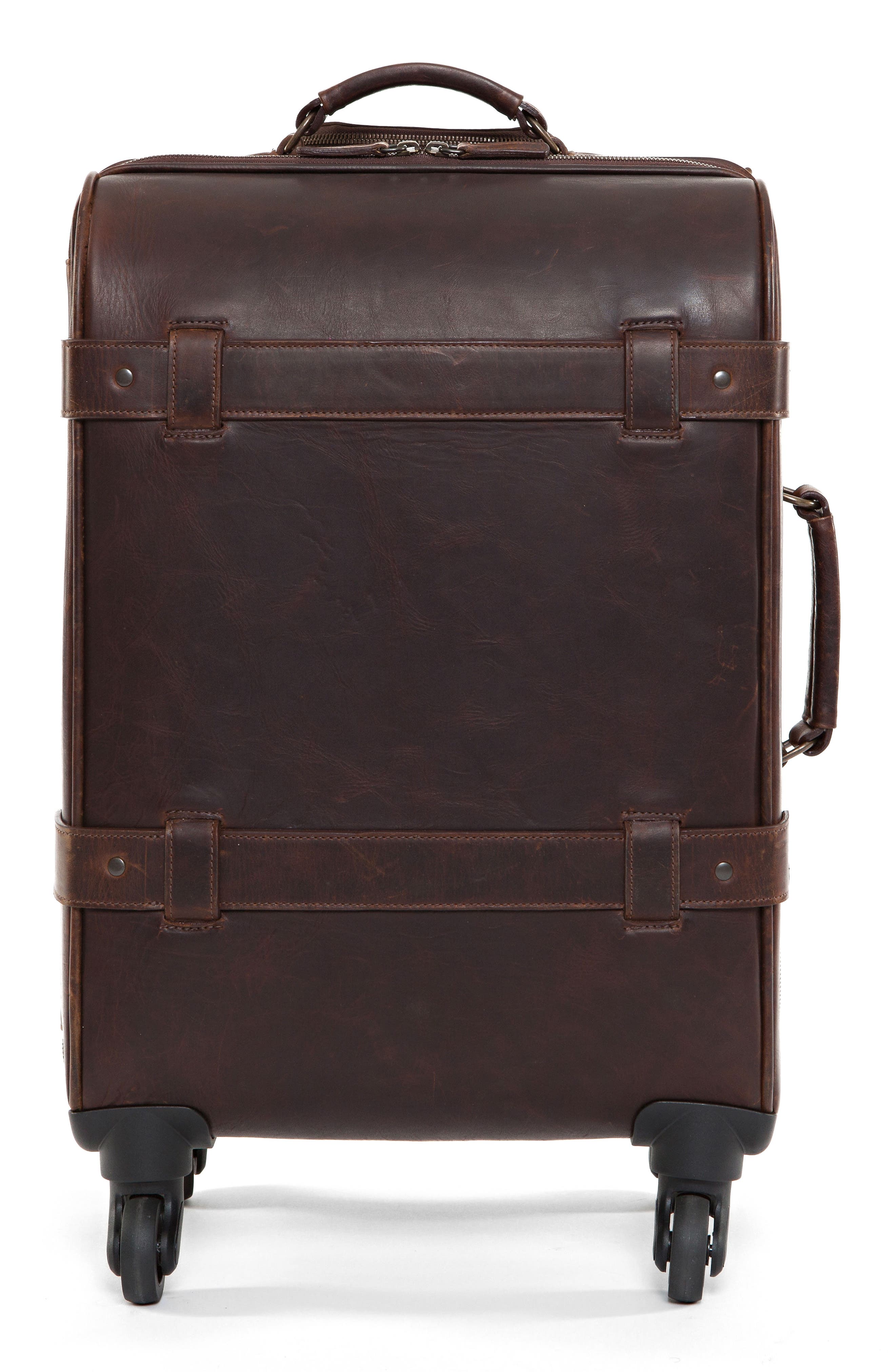 leather wheeled suitcase