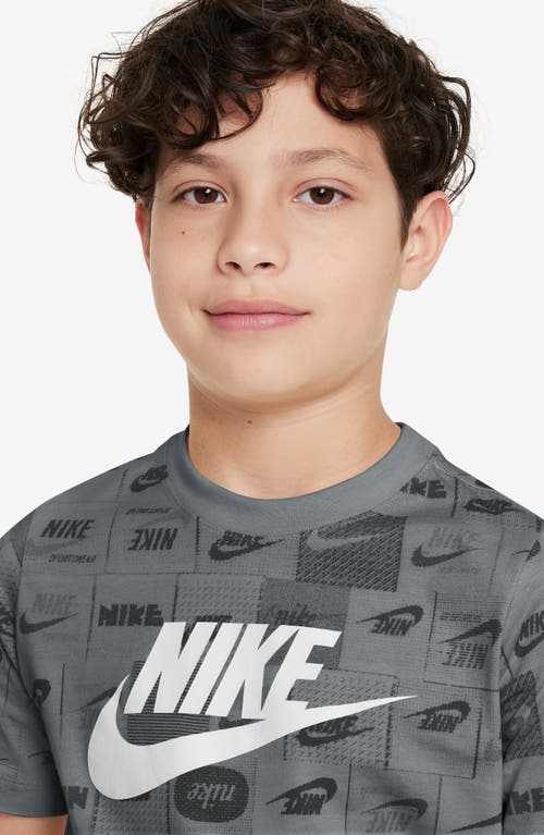 Shop Nike Kids' Sportswear Club Logo T-shirt In Smoke Grey