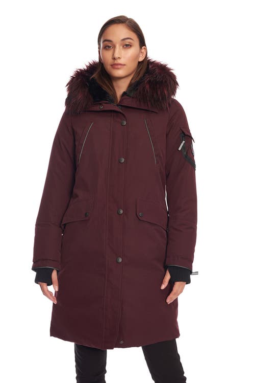 Alpine North Women's Laurentian | Long Parka Winter With Faux Fur Hood In Grape