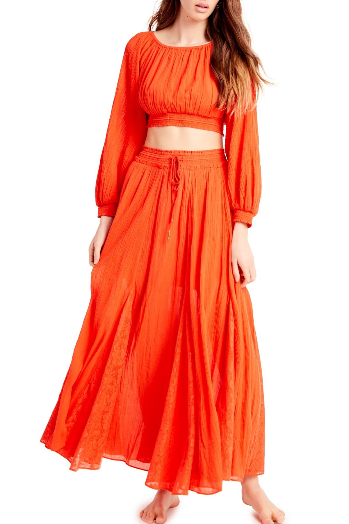 2 piece crop top and maxi skirt