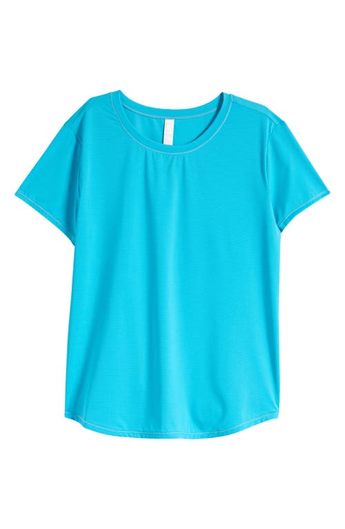 Shop Zella Girl Kids' Never Give Up T-shirt In Teal Scuba