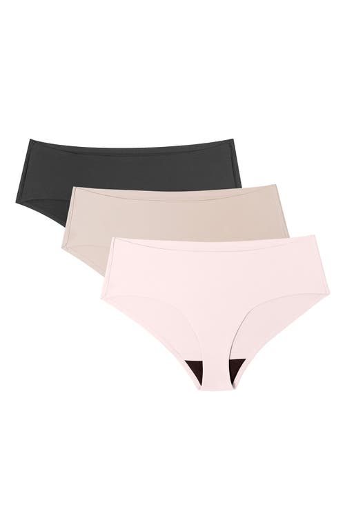 Proof ® 3-pack Period & Leak  Moderate Absorbency Briefs In Black/blush/sand
