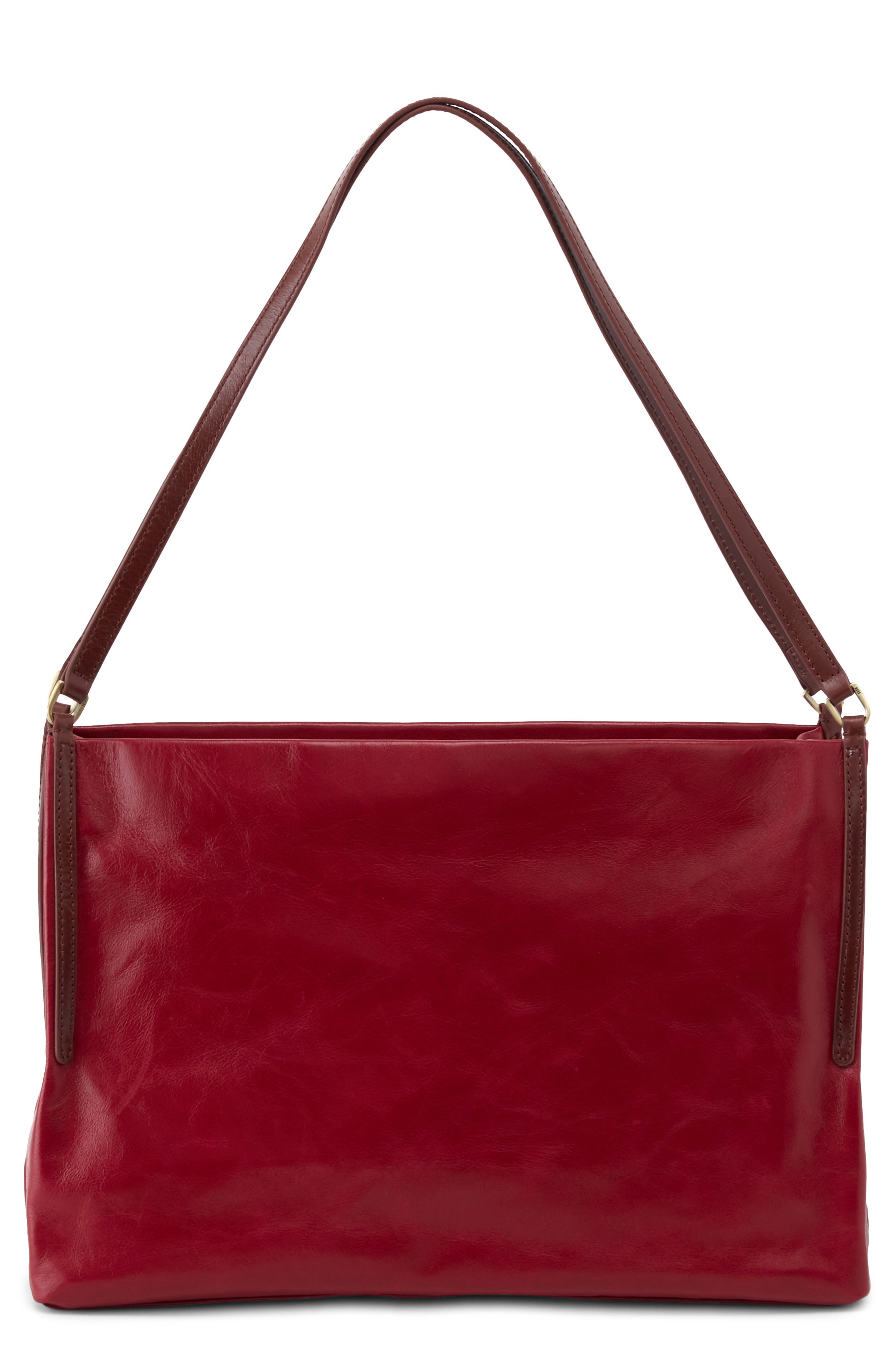 red leather shoulder bag