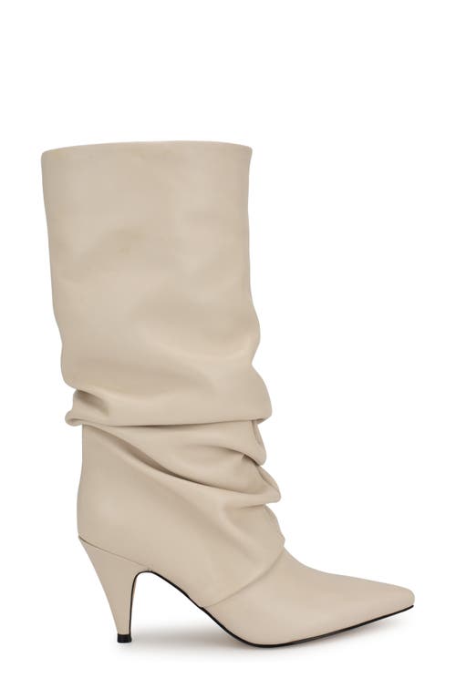 Shop Nine West Primer Slouch Pointed Toe Boot In Ivory