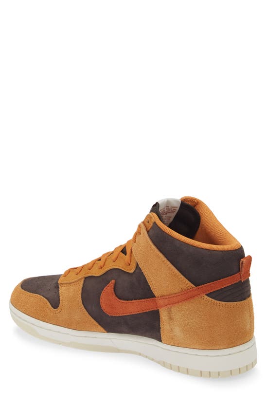Shop Nike Dunk High Retro Premium Basketball Sneaker In Brown/ Dark Russet/ Curry