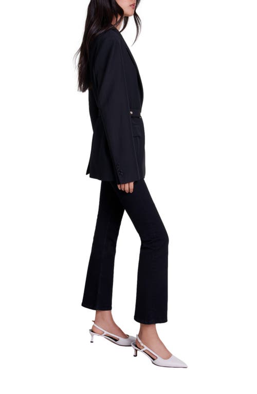 Shop Maje Belted Suit Jacket In Black