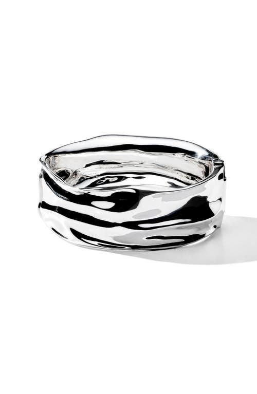 Shop Ippolita Classico Crush Wide Hinge Bangle In Silver