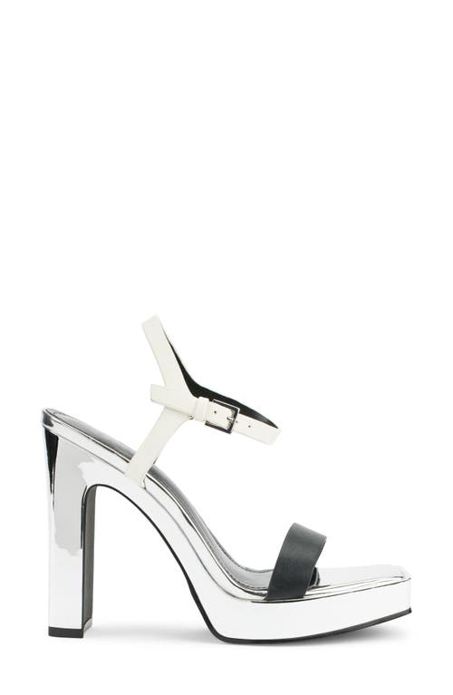 Shop Dkny Maiden Ankle Strap Platform Sandal In Black/cream