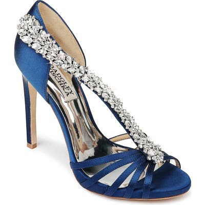 Badgley Mischka Emma Crystal Strap Sandal, Blue