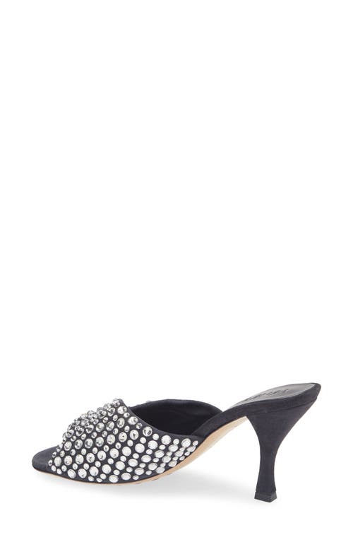Shop Bottega Veneta Blink Rhinestone Lambskin Suede Sandal In Shadow