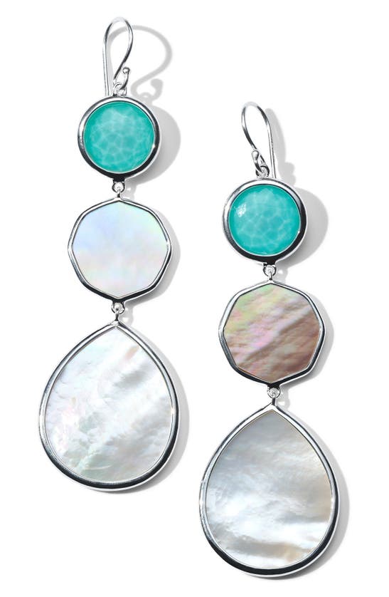 Ippolita Women's Polished Rock Candy Crazy 8's Sterling Silver, Turquoise & Mother-of-pearl Drop Earrings In Silver