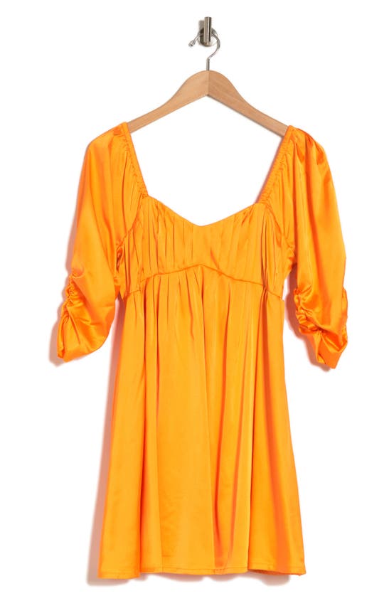 Adelyn Rae Ruched Sleeve Babydoll Dress In Yellow