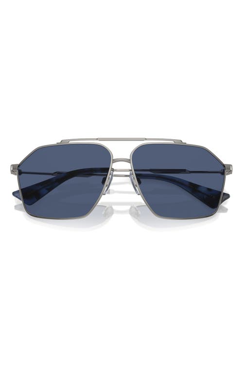 Shop Dolce & Gabbana Dolce&gabbana 61mm Pilot Sunglasses In Gunmetal