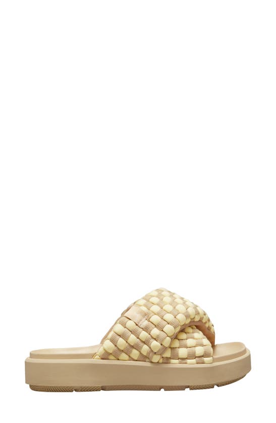 Jordan Sophia Crisscross Slide Sandal In Team Gold/ Alabaster/ White