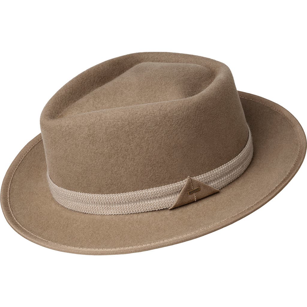 Bailey Reeder Wool Velour Fedora In Taupe