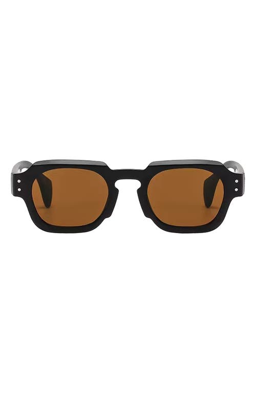 Fifth & Ninth Echo 50mm Polarized Rectangular Sunglasses In Black/brown