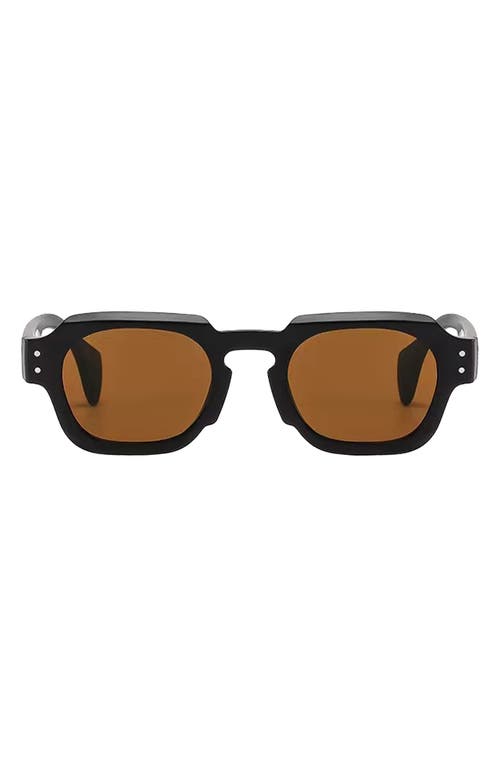 Shop Fifth & Ninth Echo 50mm Polarized Rectangular Sunglasses In Black/brown