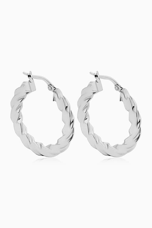 Oradina 14k Gold In Vogue Hoops Earrings In White Gold