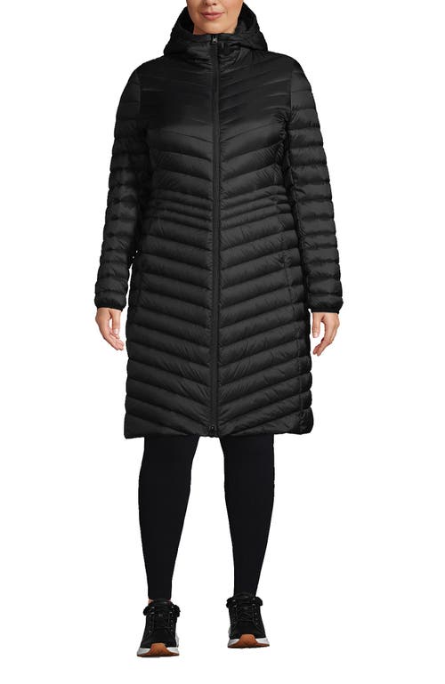 Lands' End Plus Size Wanderweight Ultralight Packable Down Coat In Black