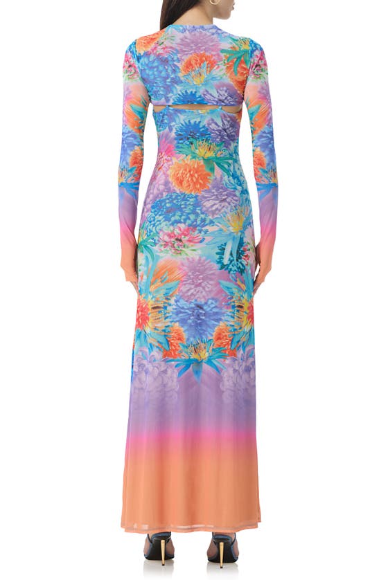 Shop Afrm Cyr Print Two-piece Maxi Dress In Neon Botanical