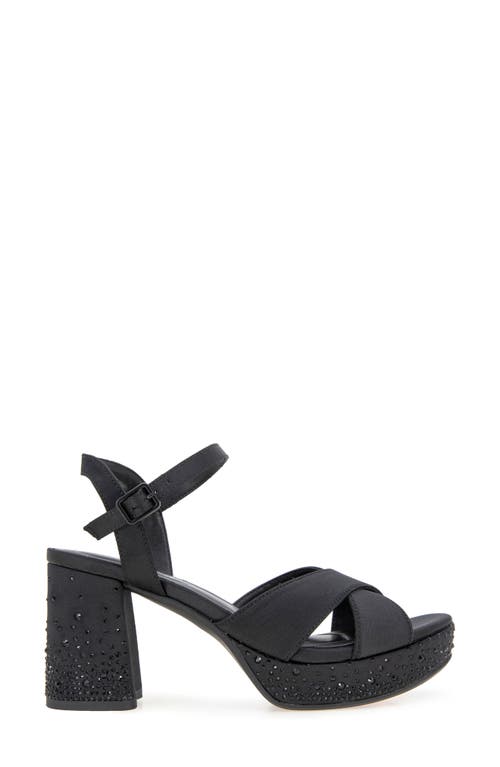 Reaction Kenneth Cole Reeva Platform Sandal In Black Silk