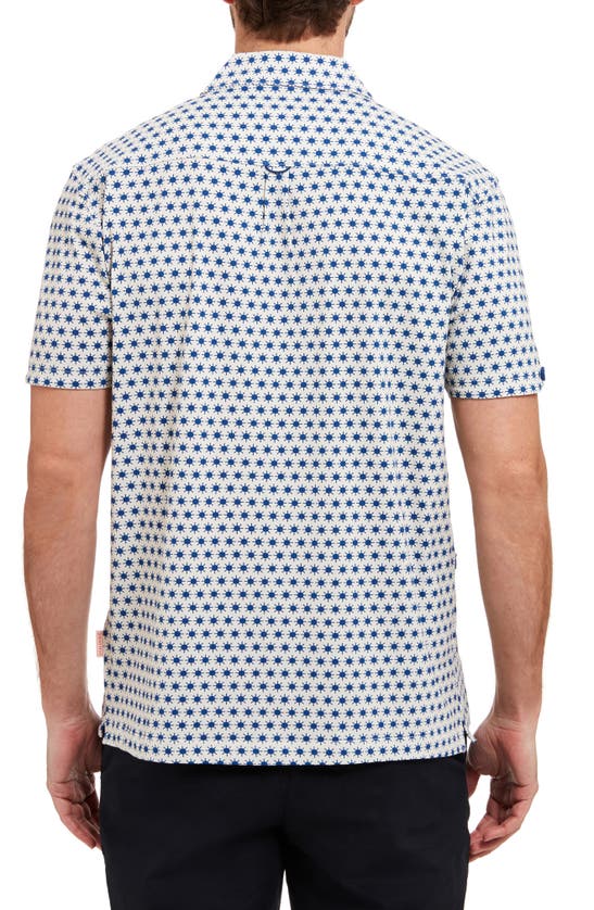 Shop Sealskinz Walsoken Sun Print Short Sleeve Button-up Shirt In Cream