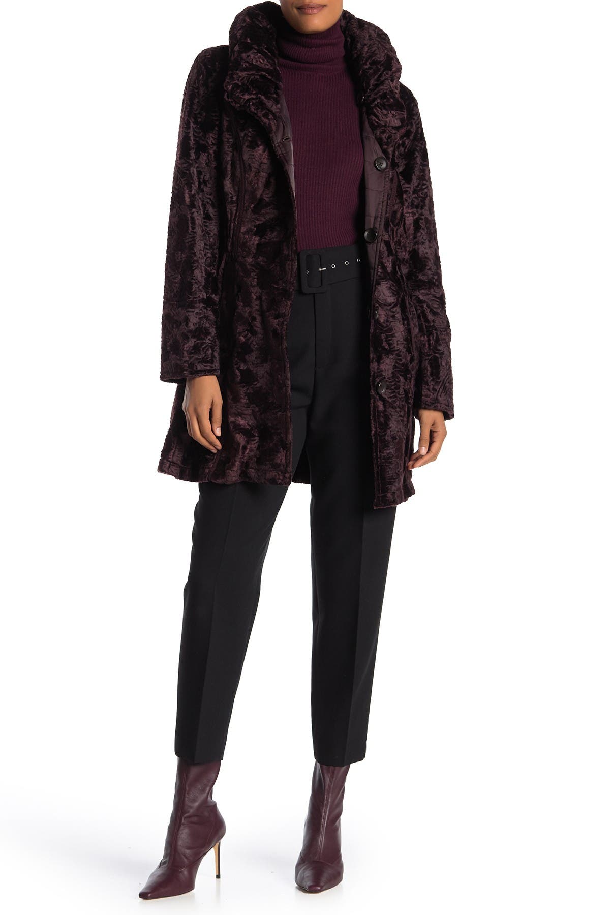 laundry reversible faux fur coat