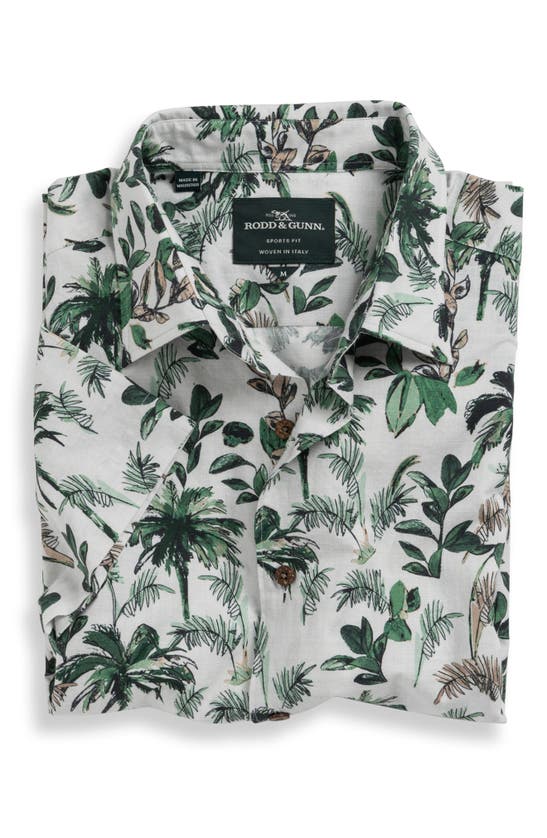 Rodd & Gunn Sabre Peak Print Short Sleeve Cotton Button-up Shirt In Forest