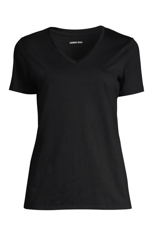 Shop Lands' End Plus Size Relaxed Supima Cotton V-neck T-shirt In Black