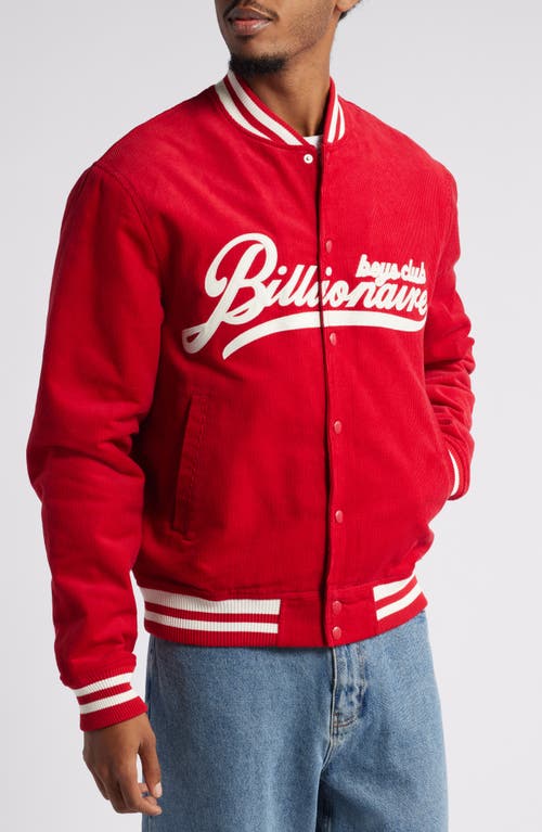 Shop Billionaire Boys Club Space Crew Corduroy Bomber Jacket In Chili Pepper