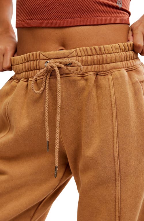 Shop Free People Sprint To The Finish Seamed Sweatpants In Camel