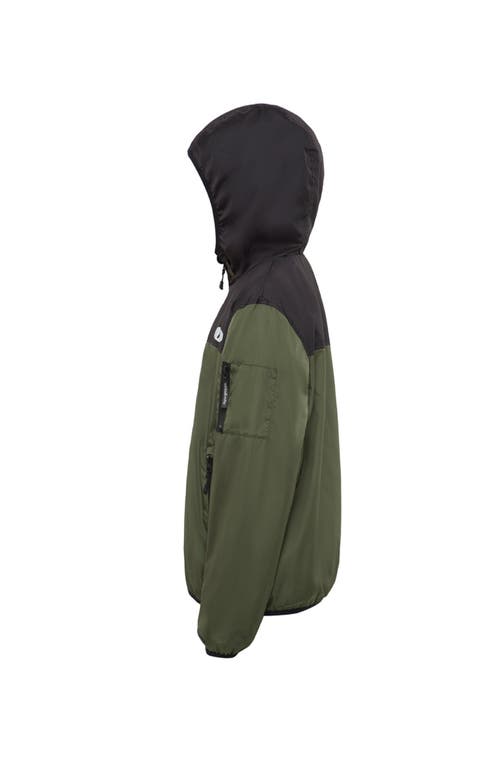 Rokka&rolla Kids' Lightweight Hooded Windbreaker In Black Olive