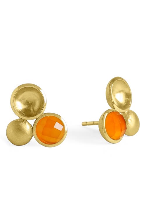 Dean Davidson Sol Stone Stud Earrings in Orange Onyx/Gold