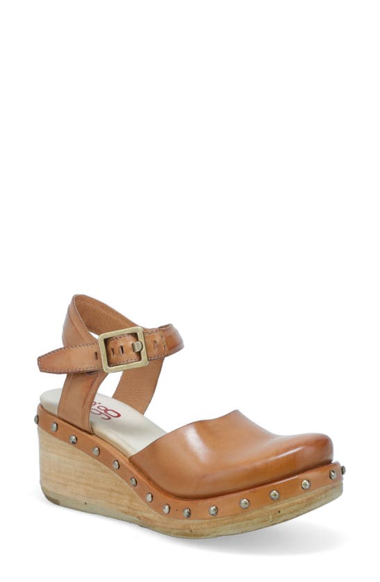 A.s.98 Pietro Studded Wedge Pump In Camel