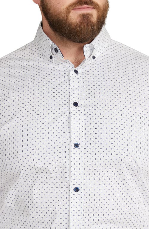 Shop Johnny Bigg Hudson Neat Stretch Cotton Button-down Shirt In White