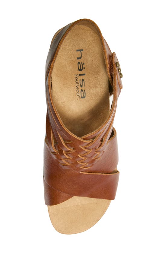Halsa Footwear Gianna Wedge Sandal In Cognac