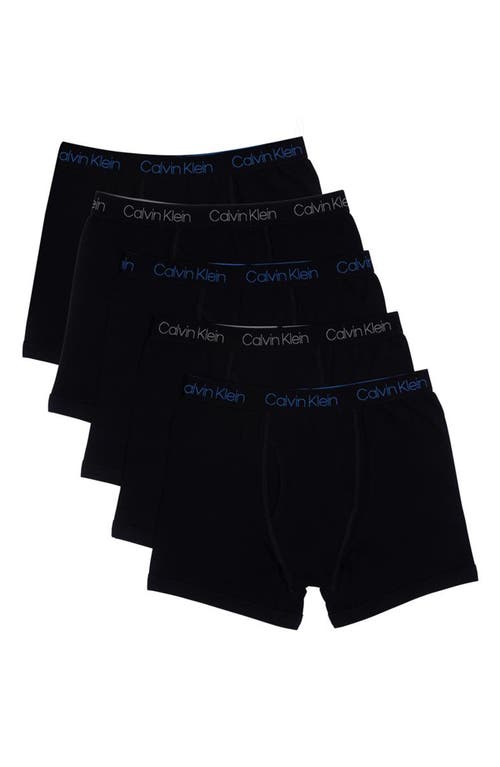 Shop Calvin Klein Kids' Assorted 5-pack Boxer Briefs In Black Black/black/black