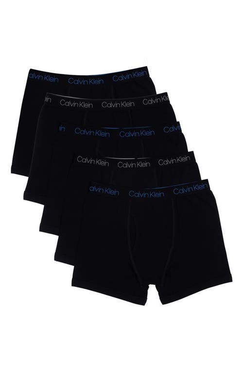 Calvin Klein Kids' Assorted 5-pack Boxer Briefs In Black Black/black/black