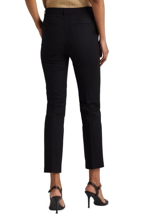 Shop Lauren Ralph Lauren Double Faced Stretch Cotton Pants In Polo Black