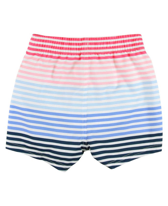 Ruggedbutts Kids' Ocean Horizon Stripe Swim Trunks In Ocean Horizon