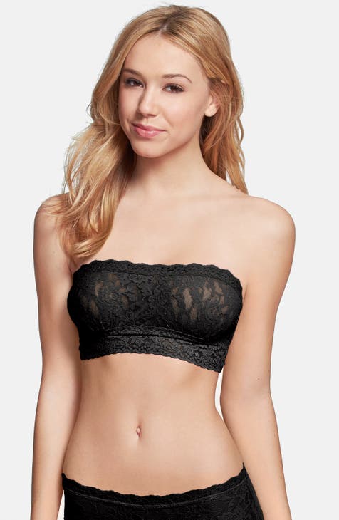 Hanky Panky Signature Lace Lined Bandeau Bralette BLACK buy for