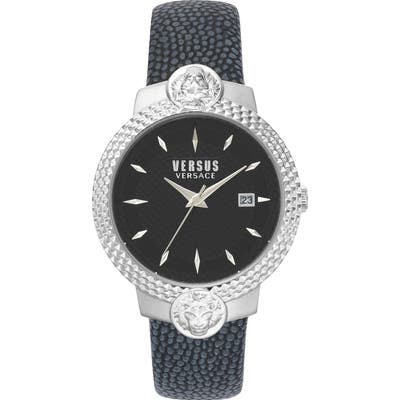 Versus Versace Mouffetard Leather Strap Watch,