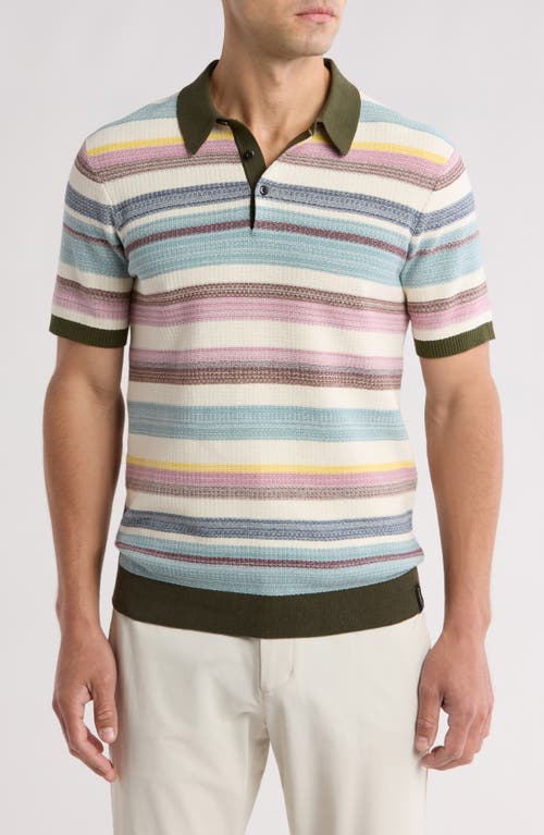 Scotch & Soda Structured Knit Polo In Green