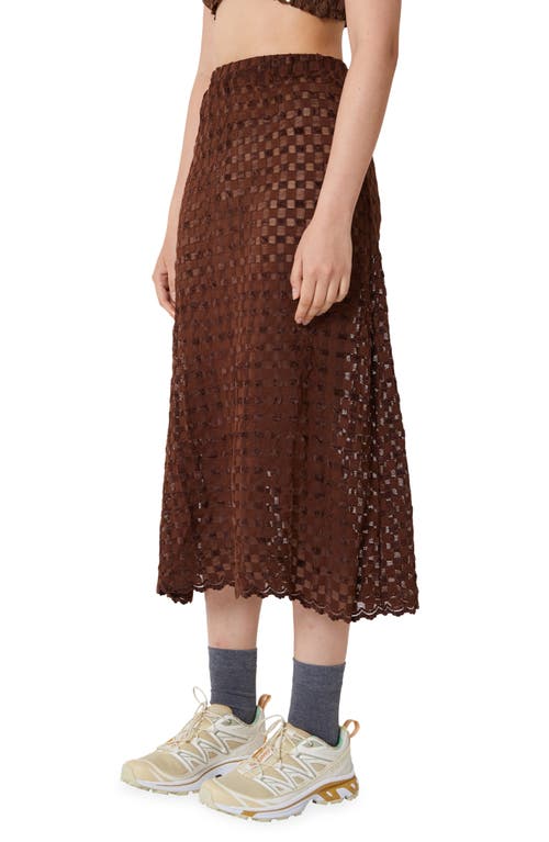 Shop Find Me Now Harmony Check Stretch Skirt In Chocolate Lab